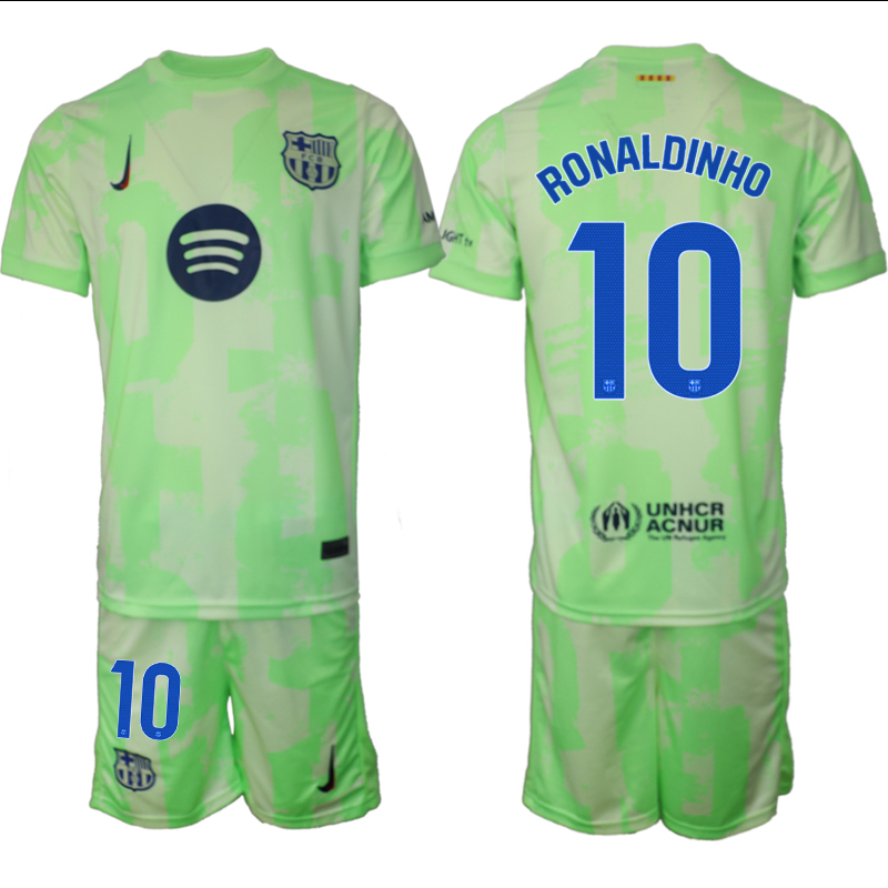 Men 2024-2025 Club Barcelona away Green #10 Soccer Jersey